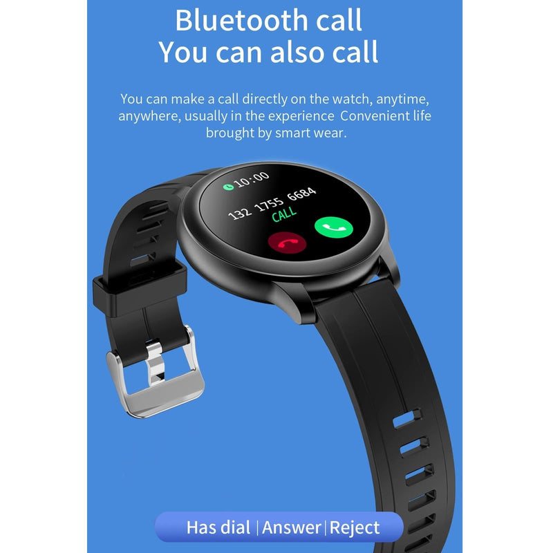 1.3 Inch Ips Colour Screen Ip67 Waterproof Smart Watch Support Sleep Monitor / Heart Rate Monitor / Blood Pressure Monitor - Black