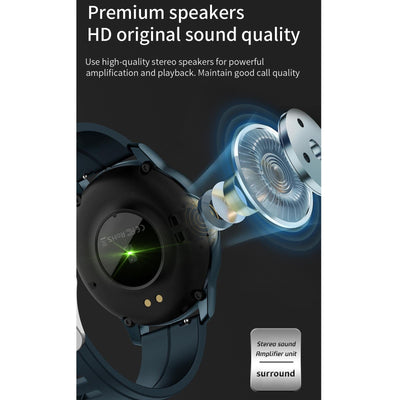 1.3 Inch Ips Colour Screen Ip67 Waterproof Smart Watch Support Sleep Monitor / Heart Rate Monitor / Blood Pressure Monitor - Black