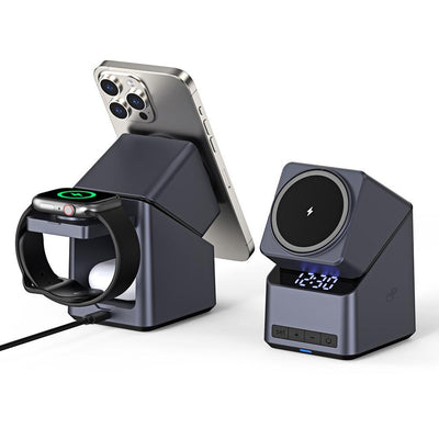 180° Rotating 4 In 1 Magnetic Wireless Charger Grey