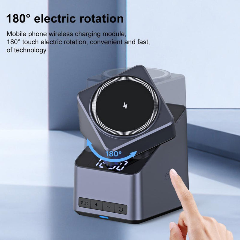 180° Rotating 4 In 1 Magnetic Wireless Charger Grey