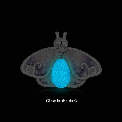 925 Sterling Silver Platinum Plated Luminous Purple Butterfly Beads