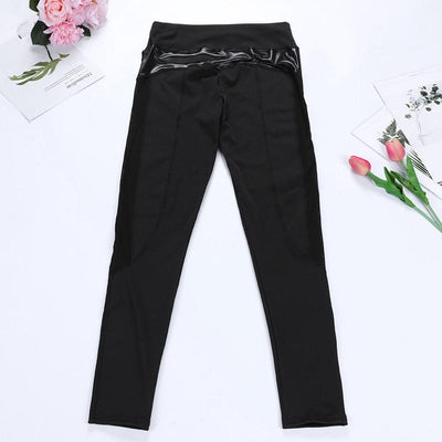 Seamless Mesh Leggings For Women - Push Up Fitness Pants For Gym And Running - Size L - Black