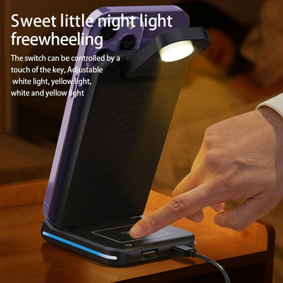 5 In 1 Foldable Wireless Charger 15W Black