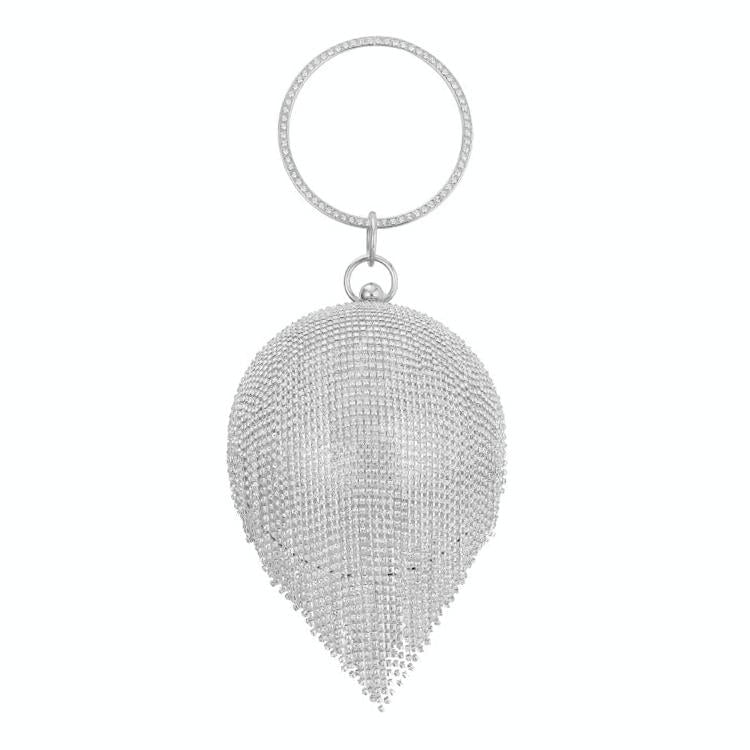 Crystal Tassel Clutch for Weddings and Parties - Black Crystal Bag