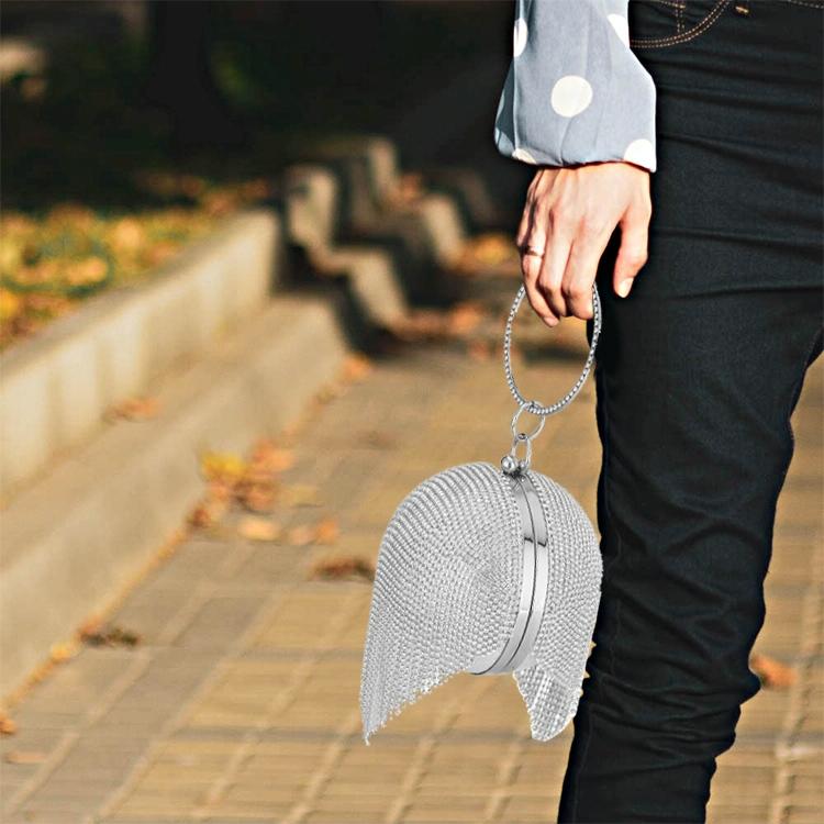 Crystal Tassel Clutch for Weddings and Parties - Black Crystal Bag