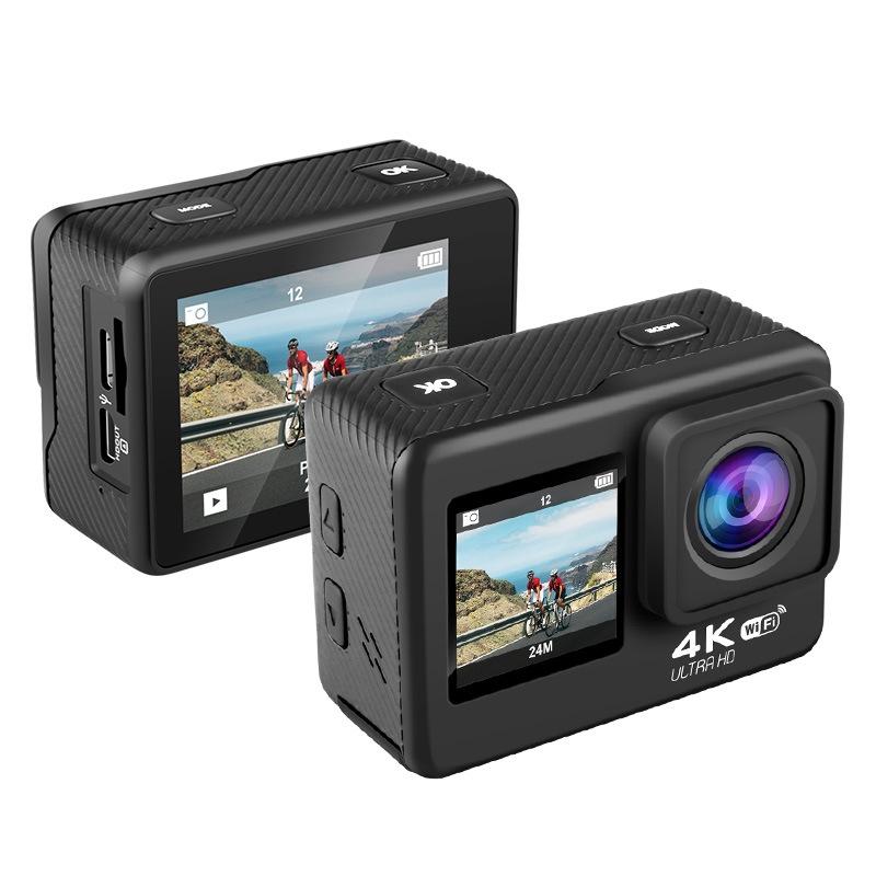 Outdoor Waterproof Dual Screen Wifi Sports Camera With Anti-Shake Hd Video