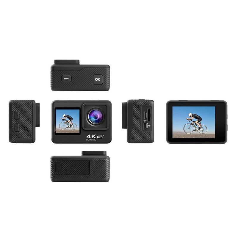 Outdoor Waterproof Dual Screen Wifi Sports Camera With Anti-Shake Hd Video