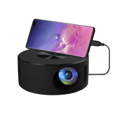 Portable Mini Projector - Hd Led Usb Powered Wired Connection - Black