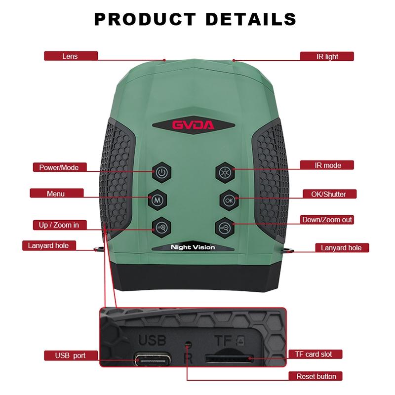 3 Tft Screen Binoculars with 4k Infrared Night Vision - Gd903 - Black