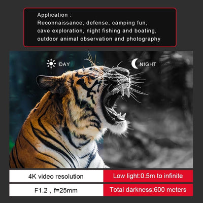 3 Tft Screen Binoculars with 4k Infrared Night Vision - Gd903 - Black