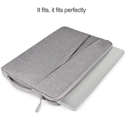 13.3 Inch Polyester Laptop Liner Bag with Small Bag - Ideal for Notebooks - Hemp Grey
