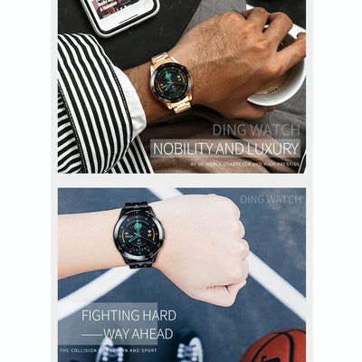 1.3 Inch Full-Fit Round Screen Smart Watch Support Sleep Monitor / Heart Rate Monitor / Temperature Monitoring Black