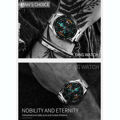 1.3 Inch Full-Fit Round Screen Smart Watch Support Sleep Monitor / Heart Rate Monitor / Temperature Monitoring Black