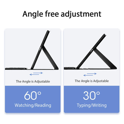 2022 Bluetooth Keyboard Leather Case For Ipad 10.9 With Touchpad & Smart Sleep - Black