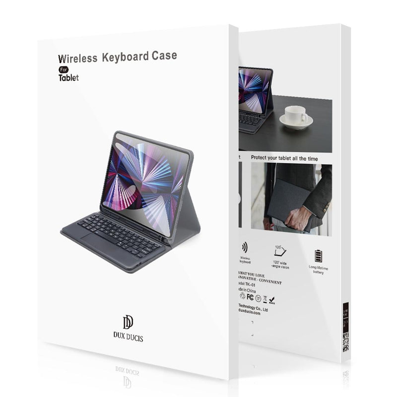 2022 Bluetooth Keyboard Leather Case For Ipad 10.9 With Touchpad & Smart Sleep - Black