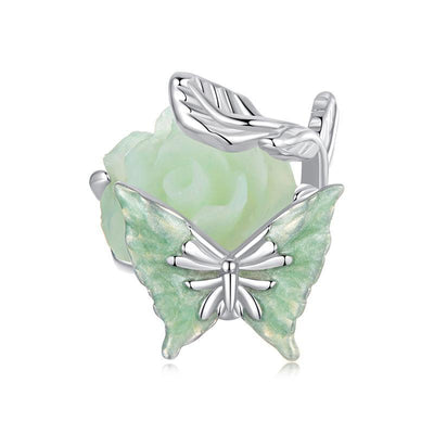 925 Sterling Silver Rose Butterfly Animal Beads