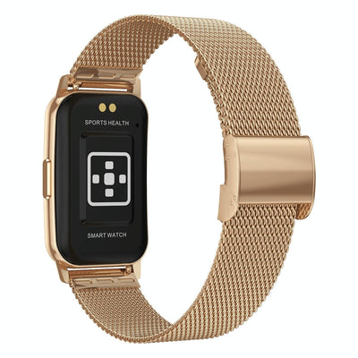 1.47 Inch Steel Strap Ip67 Waterproof Smart Watch Support Heart Rate / Blood Pressure Gold