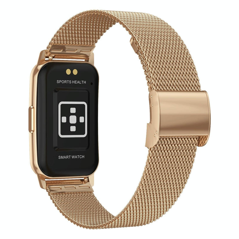 1.47 Inch Steel Strap Ip67 Waterproof Smart Watch Support Heart Rate / Blood Pressure Gold