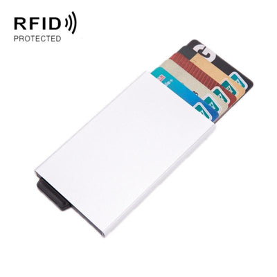 Automatic Eject Rfid Blocking Aluminum Card Wallet - Red
