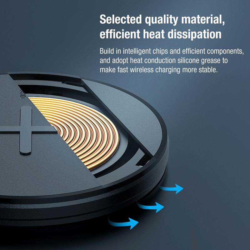 Fast Charging Wireless Charger Portable & Button Design