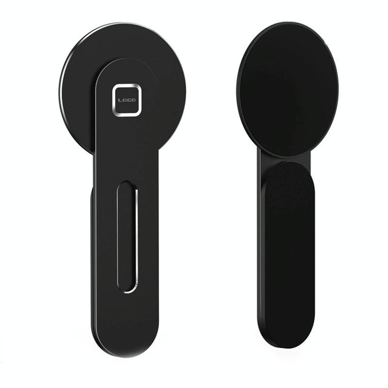 Aluminum Magnetic Phone Stand for Laptop Expansion - Black