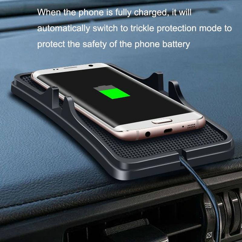 Wireless Car Charger with Anti-slip Pad - 2 in 1 - 15w - Black