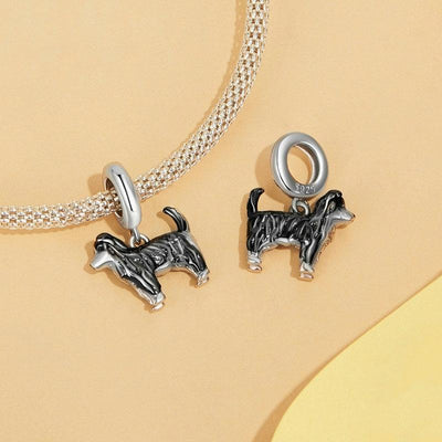 925 Sterling Silver Gold Plated Border Collie Bracelet