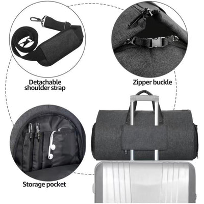 Compact Travel Suit Storage Bag - Foldable - Grey