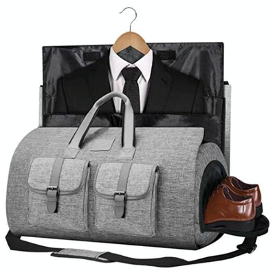Compact Travel Suit Storage Bag - Foldable - Grey