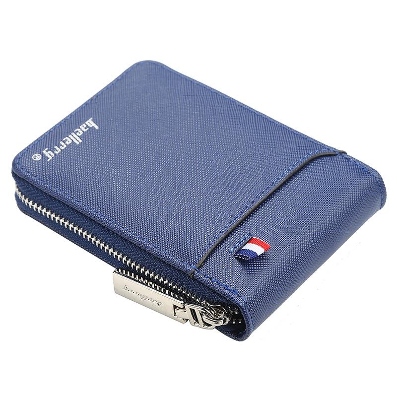 Large Multi Card Slot Organ Card Bag With Zip Coin Purse - Blue