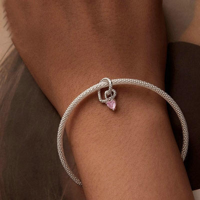 925 Sterling Silver Twisted Rope Heart Pendant Beads