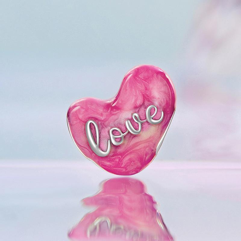 925 Sterling Silver Diy Heart Beads