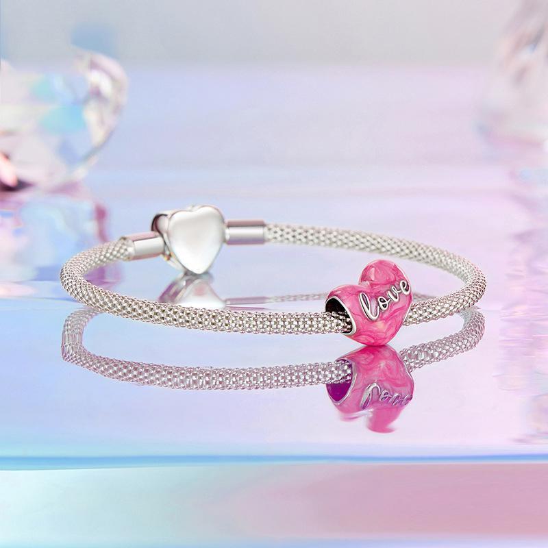 925 Sterling Silver Diy Heart Beads