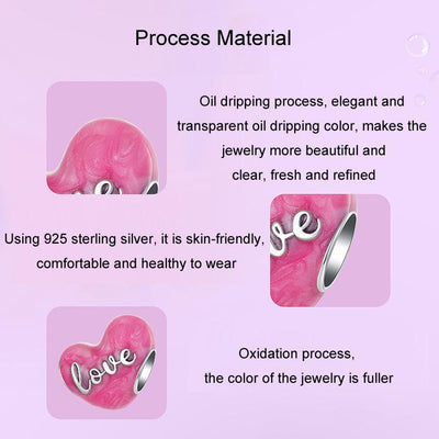 925 Sterling Silver Diy Heart Beads