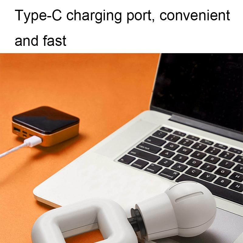 Portable Wireless Fascia Gun For Muscle Relaxation - White