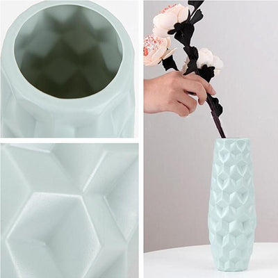 Creative Diamond-Shaped Vase For Dry And Wet Flower Arrangements - Milk White