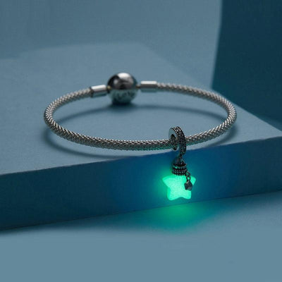 925 Sterling Silver Luminous Star Wishing Bottle Pendant