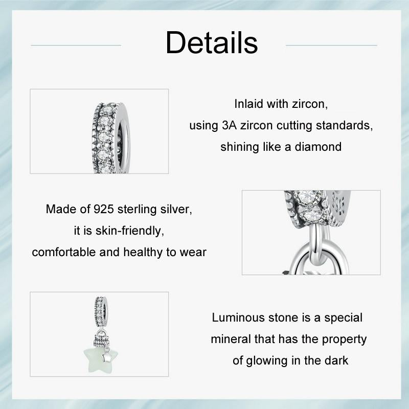 925 Sterling Silver Luminous Star Wishing Bottle Pendant