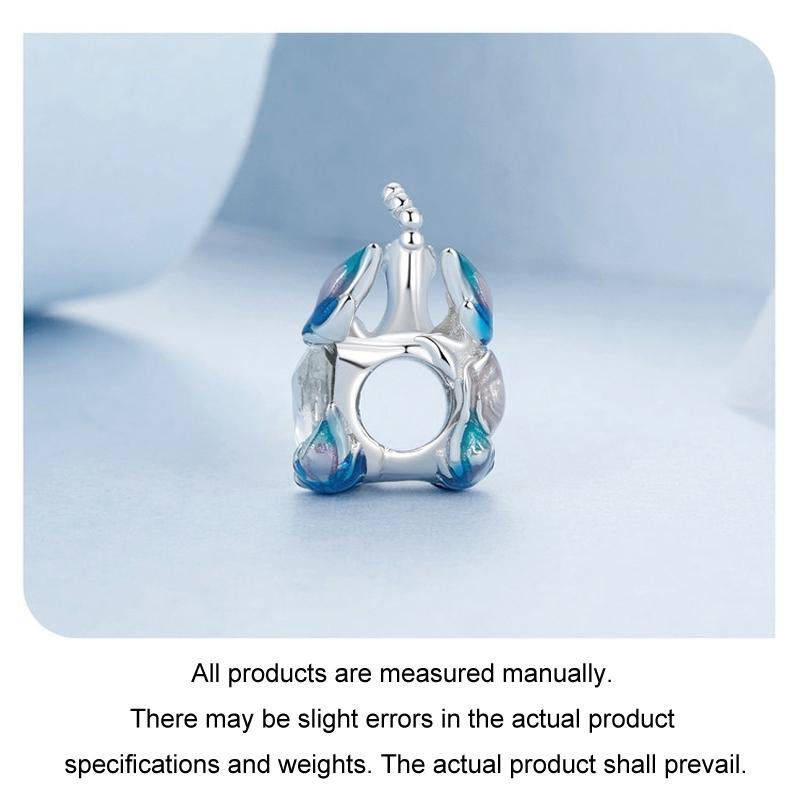 925 Sterling Silver Colorful Peacock Diy Beads