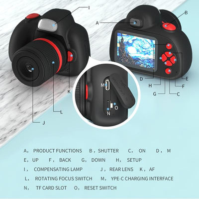 32mp Children's Digital Sports Camera with 2.4 Screen - Mini Size - Black