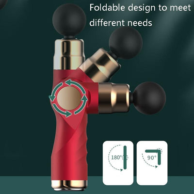 Compact Lcd Muscle Massager With Mini Fascia Gun - Black