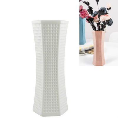 Versatile Plastic Vase For Creative Wet And Dry Flower Arrangements - Milk White