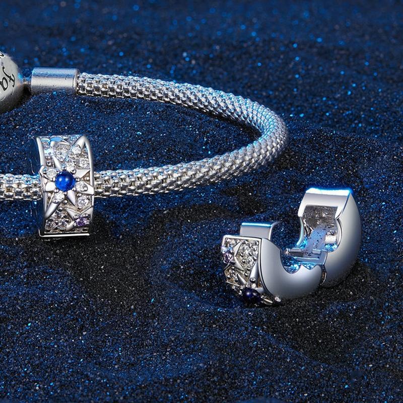 925 Sterling Silver Diy Bracelet Beads & Pendant Set