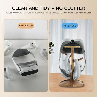 Acacia Vr Helmet Storage Rack for Quest 2 and Pico 3 / 4 - Walnut