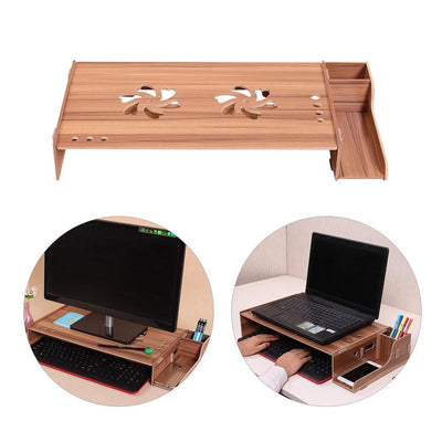 Wood Monitor Stand with Keyboard Storage - Tbd049404601A