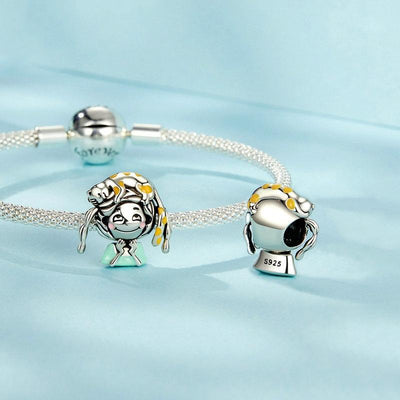 925 Sterling Silver Adorable Cat Bead