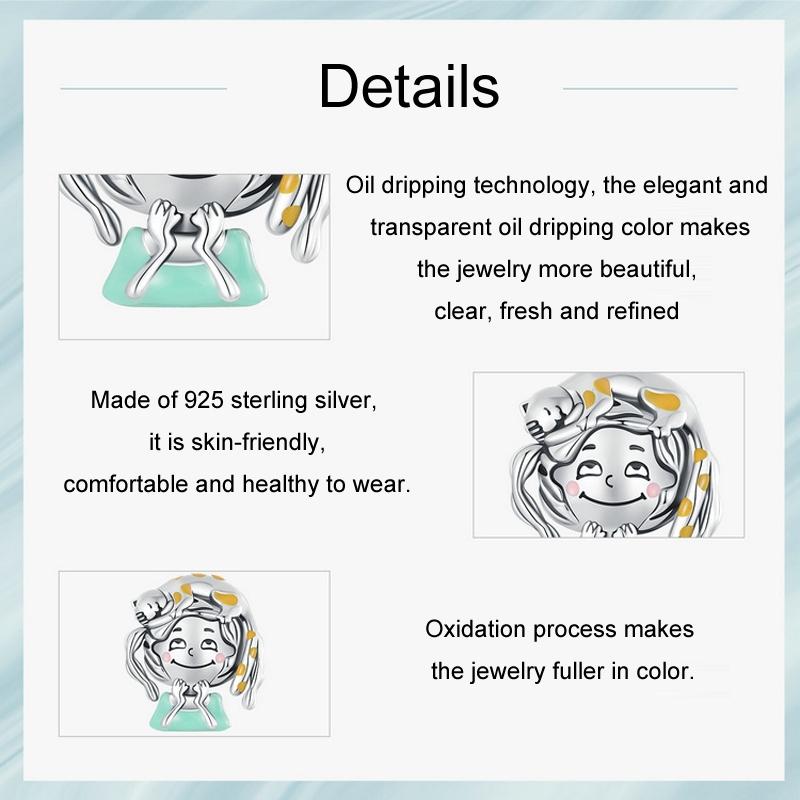 925 Sterling Silver Adorable Cat Bead