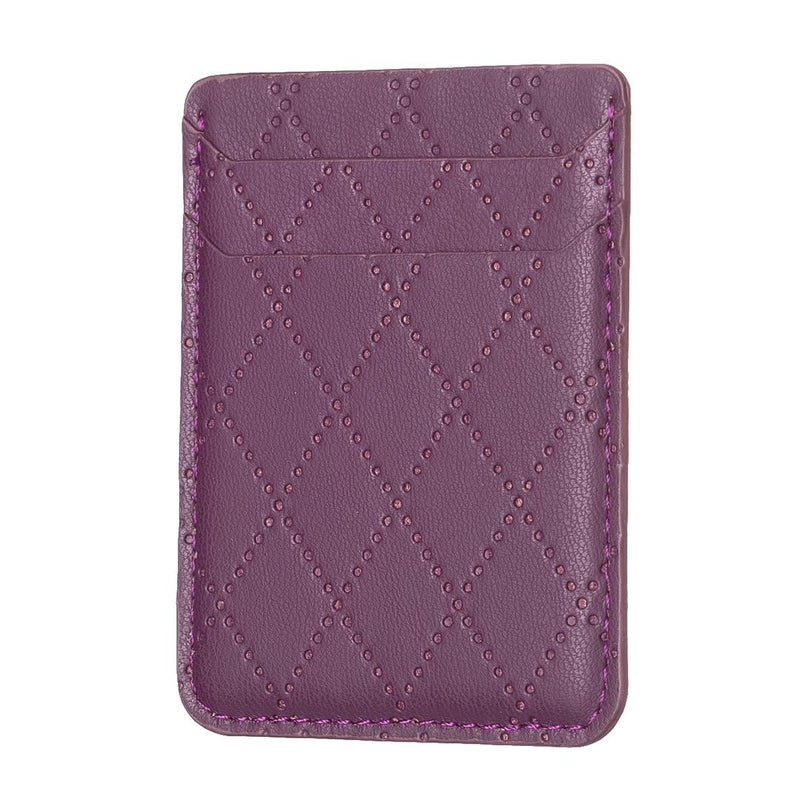 Diamond Lattice Card Bag Sticker For Mobile Phones - Dark Purple