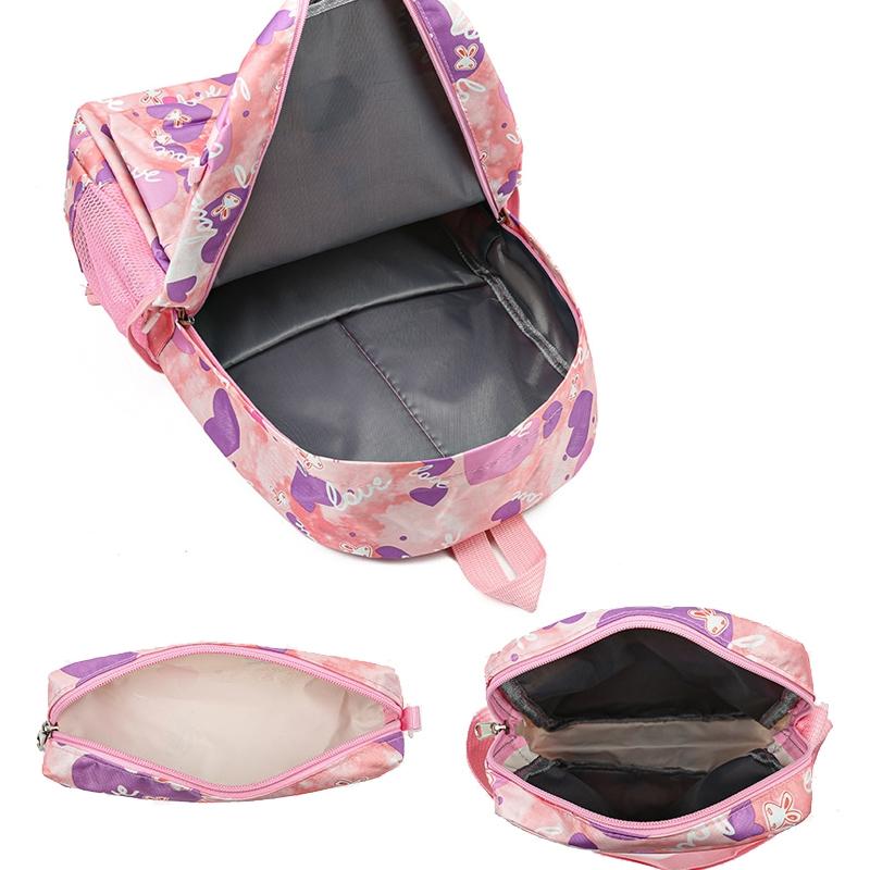 3 Piece Sweet Casual Backpack Set For Students - Purple
