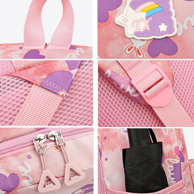 3 Piece Sweet Casual Backpack Set For Students - Purple